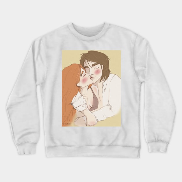 Morning Kiss Crewneck Sweatshirt by Anastisova